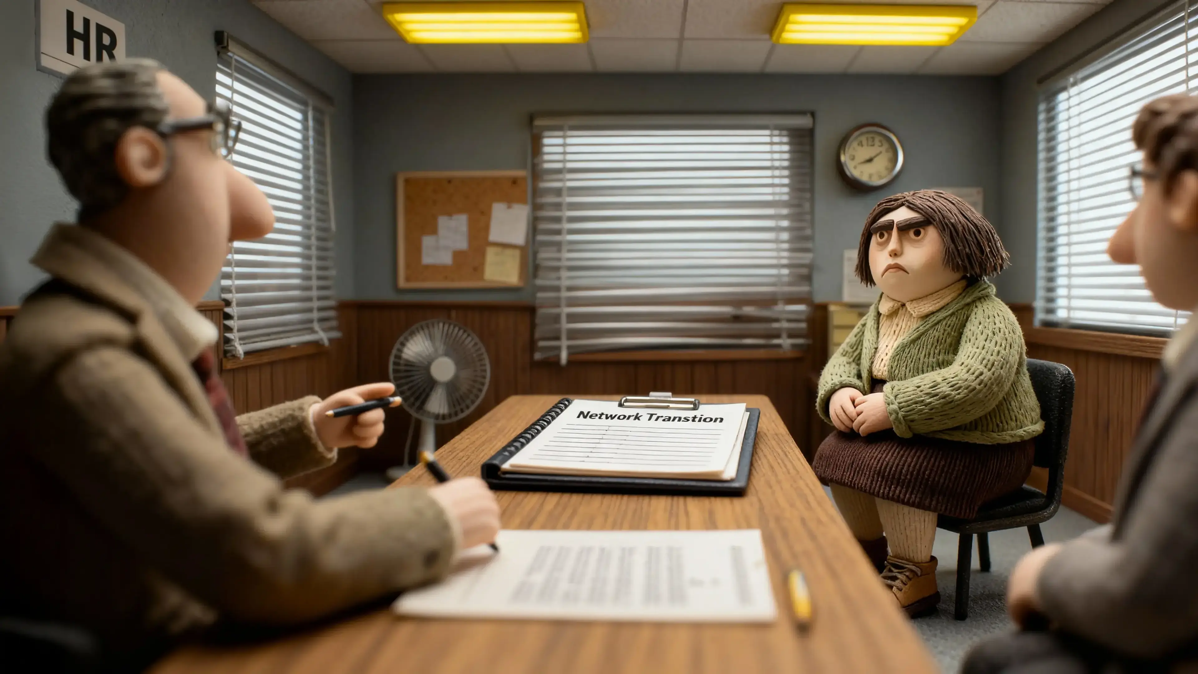 Marge Katz listens in a boardroom, confused and sceptical.