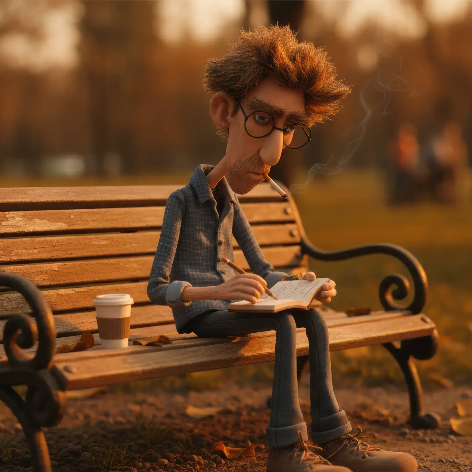 Ezra Goldberg marking up the nightly script.