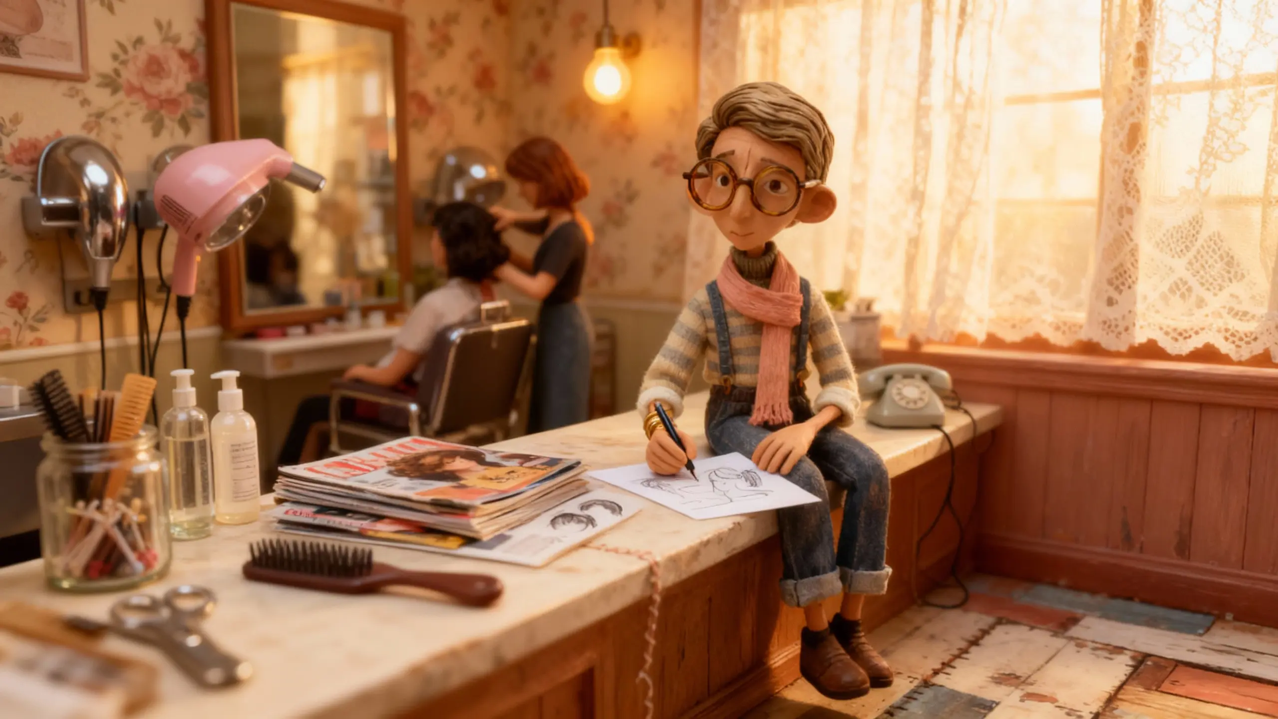Antoine Bellefontaine as a young boy in his mother’s salon.