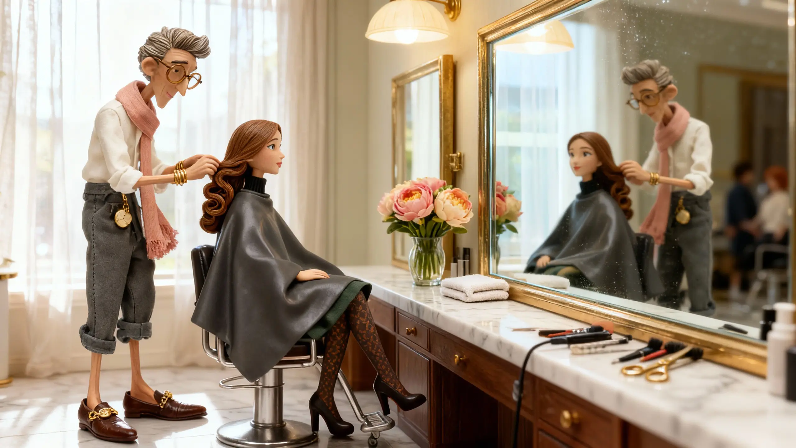 Antoine Bellefontaine offering reassurance before a makeover.