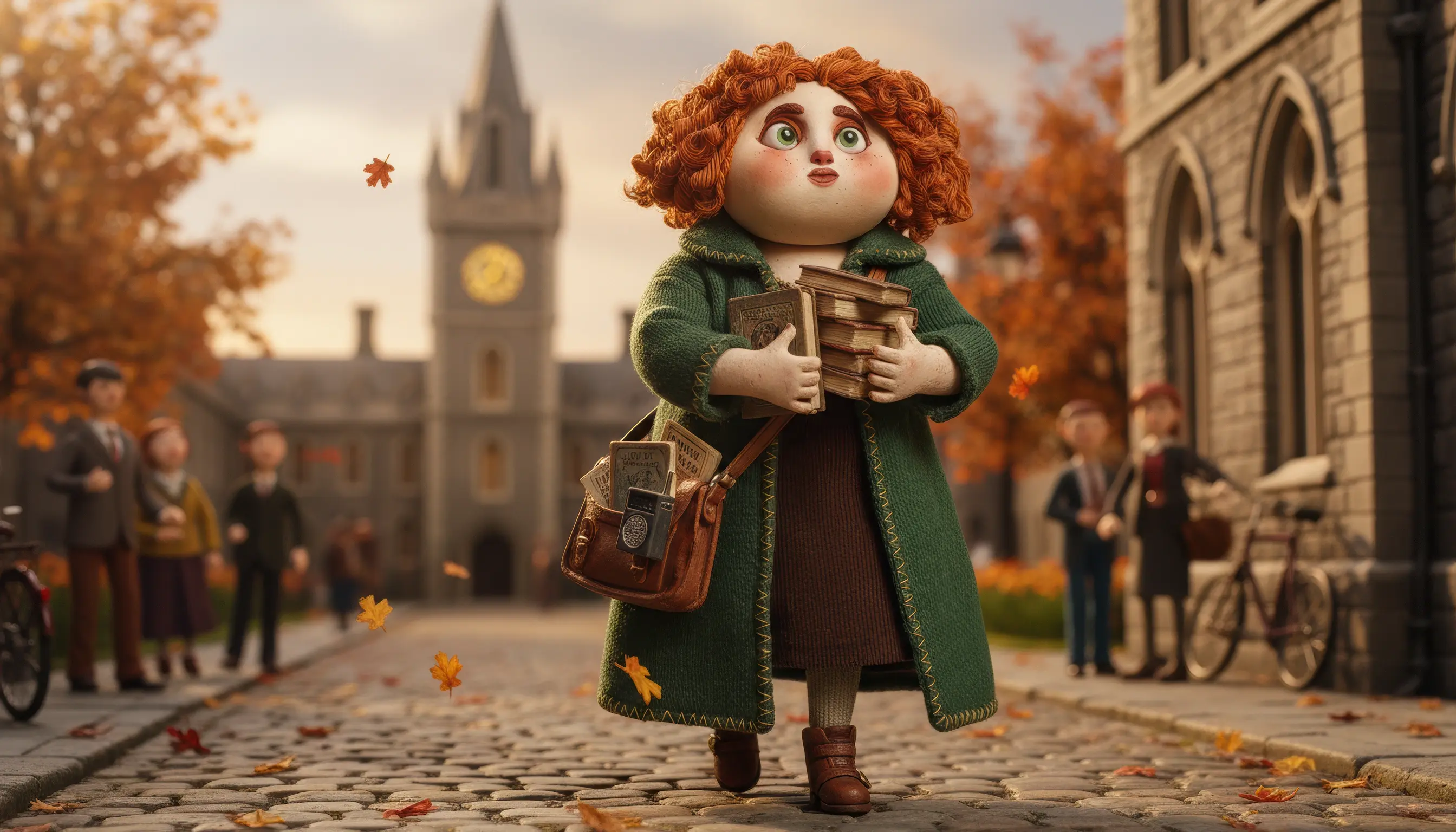 Patsy O’Connell hurries across Trinity College’s cobblestones, clutching an armful of folklore books.