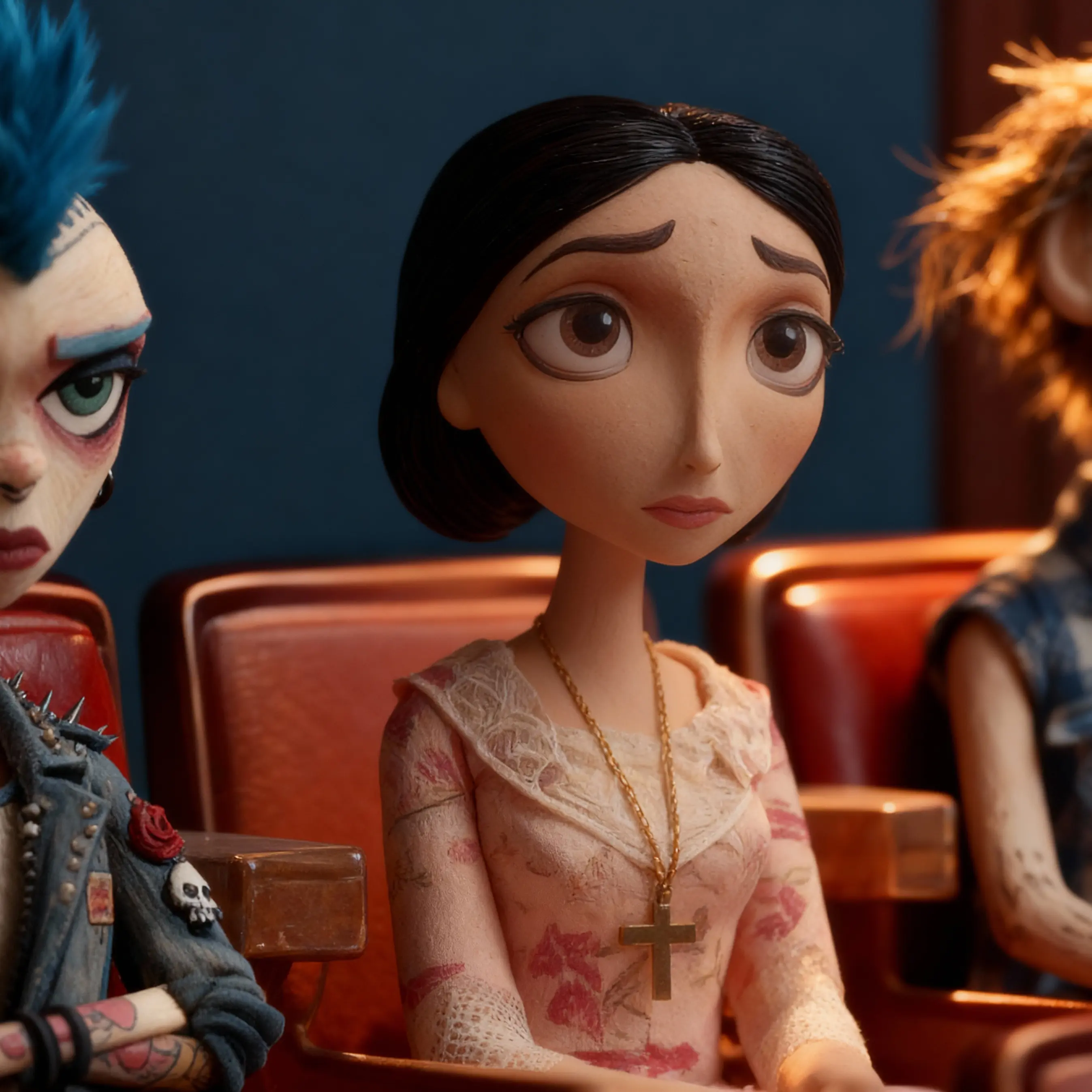 Lou Santos sits quietly in the Dick and Marge audience, hands folded and expression anxious.